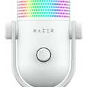 Razer Seiren V3 Chroma RGB USB Microphone: Stream & Game Reactive Lighting - Tap-to-Mute Sensor - Condenser Mic - Digital Gain Limiter & Shock Absorber - PC, Discord, OBS Studio, XSplit - White