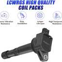 Set of 4 Ignition Coil Pack and Spark Plugs for 2.4 L4 Honda Accord CRV Crosstour Civic SI Acura ILX 2008 2009 2010 2011 2012 2013 2014 Replaces UF602