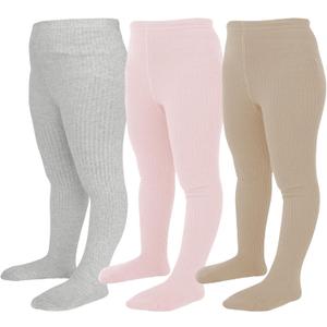 Baby Tights Toddler Ribbed Knit Leggings Cotton Infant Stockings Pantyhose 0-4T (XS)