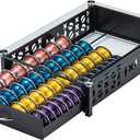 ZCDCP for Nespresso Pod Holder, Vertuo Pod Holder Drawer Glass Top Coffee Pod Organizer Storage (40 Pods Capacity)