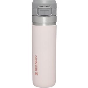 Stanley Quick Flip GO Water Bottle 24 oz | Push Button Lid | Leakproof and Packable for Travel and Sports | Insulated Stainless Steel | BPA-Free | Rose Quartz