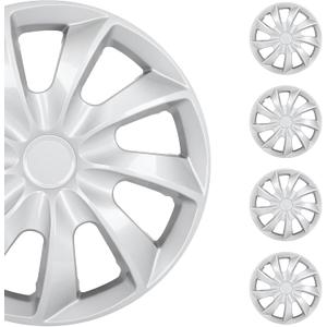 SCITOO(4-Pack) 16" Silver Wheel Rim Cover Hubcaps,Beautiful and Rust-Proof,can be Easily Snap On Car Truck SUV,Suitable for a Variety of Models.