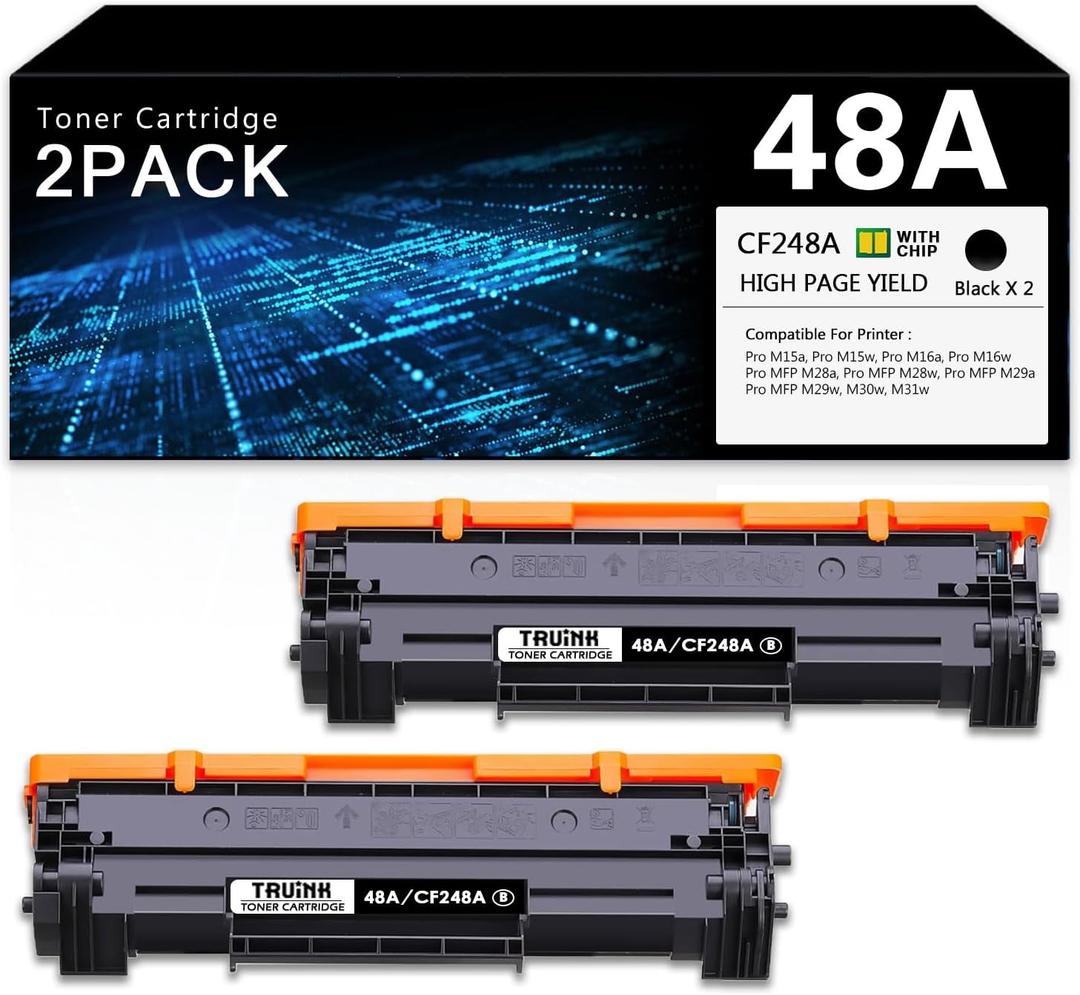 48A Toner Cartridge 2-Pack Replacement for HP 48A | CF248A Toner Compatible with HP Laserjet Pro M15w M15a M16w M16a MFP M28w M28a M29w M29a M30w M31w Printer Ink.(2 Black) 48A Toner Cartridge 2-Pack Replacement for HP 48A | CF248A Toner Compatible with HP Laserjet Pro M15w M15a M16w M16a MFP M28w M28a M29w M29a M30w M31w Printer Ink.(2 Black)