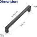 Ravinte 30 Pack Solid 5 Inch Kitchen Square Cabinet Handles Matte Black Pulls Drawer Pulls Kitchen Cabinet Hardware Flat Black Handles
