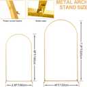 SuuWoee Arch Backdrop Stand Set of 2 With Cover (7.2FT+6FT) Gold Metal Wedding Arch Balloon Stand With Cover for Birthday Party Baby Shower Graduation Ceremony Decoration