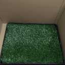 Artificial Grass Puppy Pad with Tray 16x20 inch | Reusable Indoor & Outdoor Dog Potty Training Mat System | Washable Fake Grass Pet Housebreaking Pad for Puppies & Small to Medium Dogs by PETMAKER
