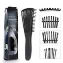 BESTOOL Detangling Brush, Detangler Brush for Natural Black/ Curly Hair Afro 3/4abc Texture, Faster n Easier Detangle Wet or Dry Hair with No Pain (Black)