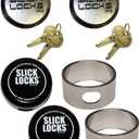 Slick Locks Includes: (2) Hockey Puck Locks (keyed alike), (2) Spinners, & (2) Covers
