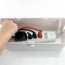 Power Strip Cover Box - Effectively Baby Proofs Power Strip with Patented Dual Lock. Convenient Side Openings for Cords & Cables. Protects Small Hands & Fingers