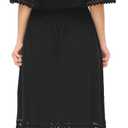 YZXDORWJ Women Mexican Dress Floral Embroidered Peasant Casual Sexy Lace Off-Shoulder Long Maxi Wedding Dress (XXXL, 348BK)