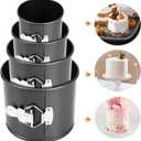 4Pcs Springform Cake Pan(4/4.7/5.7/6.7), Heighten Mini Nonstick Carbon Steel Cheesecake Pan, Leakproof Cake Baking Pans with Removable Bottom, Mini Spring Form Pan