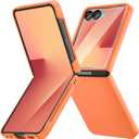 Ruky for Galaxy Z Flip 7 Case, Hard PC Ultra Slim Shockproof Protective Cover, Support Wireless Charging Full Body Drop Protection Cover for Samsung Galaxy Z Flip 7, Orange