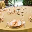 Buryeah 12 Pcs 84 Inch Gold Round Plastic Disposable Table Cloth Waterproof Tablecloth Circle Table Covers for Bridal Wedding Birthday Party Gender Reveal Baby Shower