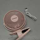 Gaiatop Portable Clip on Fan Battery Operated, Small Powerful 3 Speed Quiet 360 Rotate, USB Rechargeable Mini Personal Cooling Fan for Desk Table Home Office Stroller Camping Women Gifts Pink