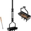 Lawn Aerator, Lawn Core Aerator Lawn Tool with Storage Tray, T-Handle Soil Aerator Core Aerating Tool Heavy Duty Aeration Manual Lawn Aerators for Compacted Soils Yard Grass Aerator