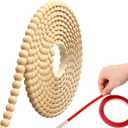 Leinuosen Flexible Molding Trim Peel and Stick for Walls 10ft Decorative Bead Pearl DIY Wall Trim for Bathroom Mirror Frame Border Backsplash Ceiling Cabinet TV Wall Edge(Wood,10ft /12 mm)