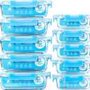 C CREST Glass Meal Prep Containers, [10 Pack] Glass Food Storage Containers with Lids, Airtight Bento Boxes, BPA Free & Leak Proof (10 Lids & 10 Containers) (Blue)