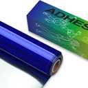 HTVRONT Blue Chrome Permanent Vinyl - 12" x 10FT Mirror Metallic Permanent Adhesive Blue Vinyl Roll Compatible with Cricut Cutting Machine - Easy to Weed & Transfer