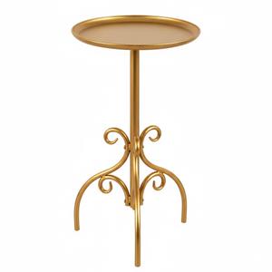Round Side Table, Small Metal Drink Table for Small Spaces, Modern Martini Table for Living Room, Bedroom, Corners, and Office (Black)