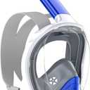 QingSong Kids Snorkel Mask Full Face, Snorkeling Set with Camera Mount, Foldable 180 Degree Panoramic View Snorkeling Gear Anti-Fog Anti-Leak (X-Small, Blue dink)