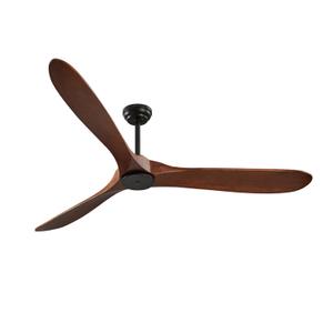 72" Wood Blade Ceiling Fan No Light Remote Control Reversible DC Motor