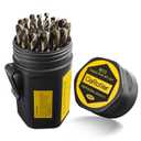 CaRoller Cobalt Drill Bit Set 29-Piece M35 Cobalt Steel Metal Drill Bits Durable Round Shank Drill Sets for Steel, Wood Plastic Sheet Metal  Includes Practical Cup-Type Holder (29pcs Cobalt)
