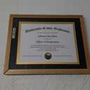 Fun Memories OAK Wood 11x14 Diploma Frame, 100% Solid Oak Wood Certificate Picture Frame with High Definition Glass, Document Frame for Wall and Tabletop, Black Mat