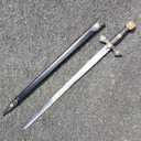 Stainless Steel Medieval Cross Crusader Knight Templar Sword for Collection, Cosplay, Display-32.9 Inch