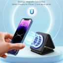 Magnetic Wireless Charger for iPhone: Fodable 3 in 1 Charging Station for Multiple Apple Devices - Travel Charging Pad Dock for Apple Watch iPhone 17 16 15 14 13 12 Pro Max Plus & Airpod