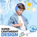 2 x JoySpark Kids Bluetooth Headphones, Lightweight Wireless Headphones for Kids, 85/94dB Volume Limited, 60 Hours Playtime, Bluetooth 5.3, Over-Ear Toddler Headsets with Built-in Mic-Blue