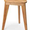 Teak Shower Stool, 17'' Shower Foot Rest for Shaving Legs, Waterproof Teak Shower Seat, Corner Shower Bench, Wooden Step Bench, Organizer Stool, Plant Stand for Living Room Bathroom