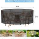 RICHIE Round Patio Furniture Covers - 600D Heavy Duty Waterproof Outdoor Table Cover, Lawn Furniture Set Covers for Dining Table and Chairs Seating 62"DIAx28"H