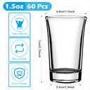 60 Pack Shot Glasses with 10 Pourers, 1 Ounce Shot Glass Bulk with Heavy Base, Clear Small Glass Cups for Vodka Tequila Whiskey Espresso Cocktail Bar Party