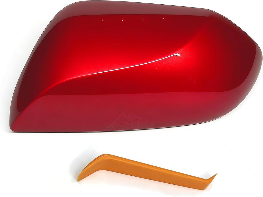 Left Side Mirror Cover Cap Compatible with Camry 2018-2023, Red color Rearview Mirror Cover Cap (Only Fit for Singal Light Type)