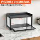 Bread Box for Kitchen Countertop - Wooden Bread Box for Homemade Bread,Large Capacity Bread Storage Container for Kitchen Counter,Easy Assembly & No Smell Bread Holder for Corner,Cabinet,Pantry(Black)
