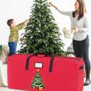 Large Christmas Tree Bag Heavy Duty Christmas Tree Storage Bag 9ft Tree 600D Oxford Material Christmas Tree Ornament Storage Bag Huge Xmas Tree Storage Container for Artificial Tree (Red)