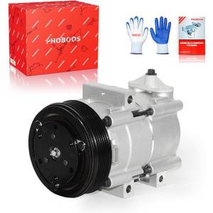 PHOBOOS A/C Compressor with Clutch Compatible with Ford F-150 1997-2006, Ford F-150 Heritage 2004, V6 4.2L. Fast Cooling, Low Noise, Easy Installation, Ref. CO-35112C, 58151