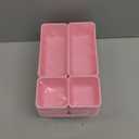 25 PCS Plastic Drawer Organizers Set, 4 Sizes Vanity Organizer, Makeup and Desk Drawer Organizer Trays, Organization and Storage for Makeup, Bathroom, Kitchen Utensils and Office (Pink)