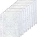 10pcs A5 Cash Stuffing Envelopes Zipper Binder Pockets Clear Glitter PVC 6 Hole Zip Sleeves Loose Leaf Pouches for 6 Ring Binder Planner (A5 5.91" x 8.19")