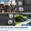 BESTTEN Keyed Same Exterior Door Knob and Single Cylinder Deadbolt Combo Set, Keyed Alike Entry Door Knobs with Lock and Keys for Entrance and Front Door, Satin Nickel