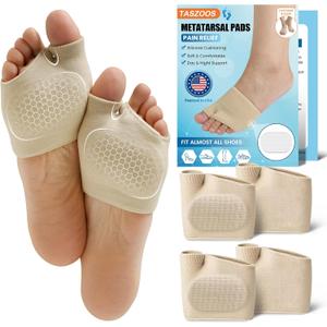 Metatarsal Pads for Women and Men - Thicker Ball of Foot Cushion with Gel for Pain Relief, Metatarsalgia, Morton's Neuroma - Foot Pads for Walking, Standing, Running - 2 Pairs (M (WOMEN 6-8 MEN 4.5-6.5))
