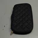 Relavel Makeup Bag, Small Makeup Bag for Women, Travel Cosmetic Bag, 2 Layers Waterproof Makeup Organizer Storage with Makeup Brush Holder, Black (MEDIUM)