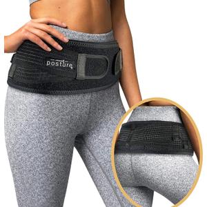 Vriksasana Posture Sacroiliac Hip Belt for Women and Men That Alleviates Sciatic, Pelvic, Lower Back, Leg and Sacral Nerve Pain Caused by Si Joint Dysfunction| Trochanter Brace (Regular, Black)