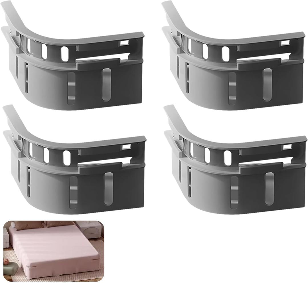 Sheet Straps Bed Sheet Holder Lock Sheet Holder Fitted Sheet Straps Fit All Mattress Size Bed Sheet Holders for Corners (grey-4pcs)
