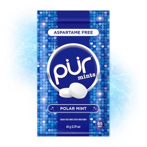 4 x PUR Mints, Polar Mint, Xylitol Mints, No Artificial Flavor, 65 Count (EXP 03/29/29)