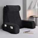 ENITYA 22" XL Ergonomic Bed Pillow for Sitting UpBackrest Cushion for Reclining,Gaming,Resting,Watching TV,Recovery in Bed, Couch or Floor, Removable Cover, Black (XL(5'3"-5'11"))