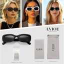 LVIOE Polarized Rectangle Sunglasses for Women Men Trendy Retro Fashion Sun Glasses UV400 Protection.