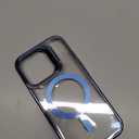 Lens Holder Transparent Case for iPhone16 Pro Max, Anti-Yellowing Soft Edge and Anti-Scratch Hard Back, Shockproof Magnetic Phone Case for 12/13/14/15/16 Pro Max (15,Light Blue)