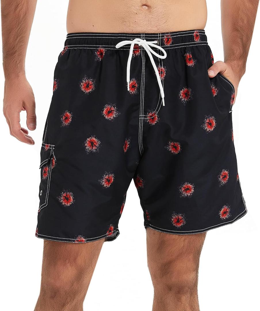 Scotamalone Mens Swim Trunks Board Shorts Swimwear Bathing Suits Quick Dry for Beach,Travel,Vacation,Swimming, Surfing,Casual