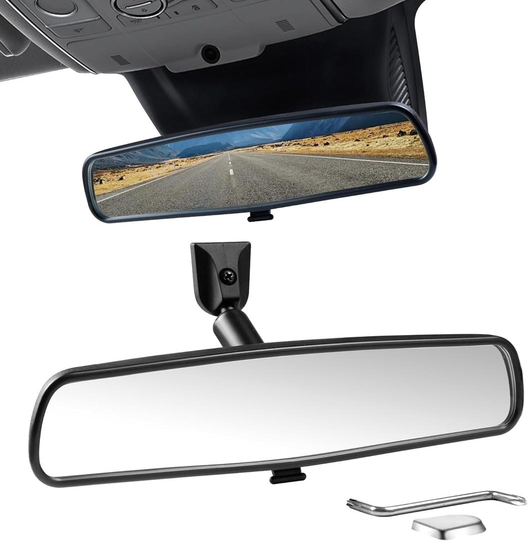 Rear View Mirror,10.5 Universal Rearview Mirror Thickened Anti-glare HD, Compatible with Toyota Honda Civic Accord Nissan Chevrolet Ford F150 Focus Jeep Subaru Hyundai Kia Mazda Buick and More